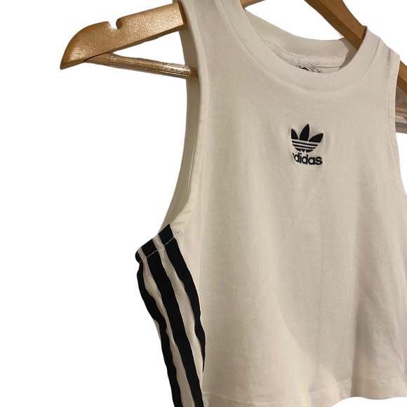 (Sold)Adidas Originals Crop Top, White & Black, Womens XS Sleeveless - Picture 4 of 7